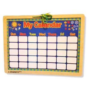 Children's Erasable Wooden Whiteboard Calendar